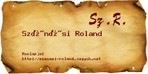 Szénási Roland névjegykártya