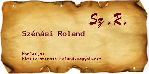 Szénási Roland névjegykártya